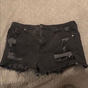 Black Denim Shorts